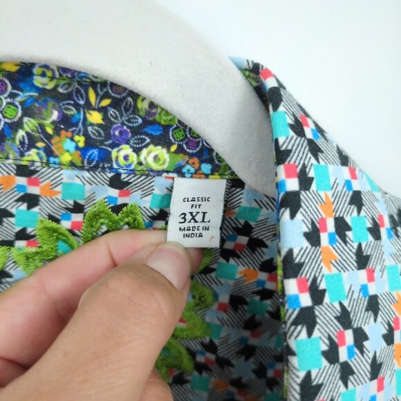 Robert Graham 3XL Aztec Geometric RARE Long Sleeve Button Up Shirt Contrast Cuff - Picture 6 of 8